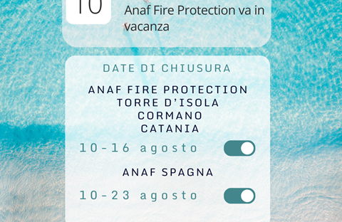Anafgroup: CHIUSURA ESTIVA