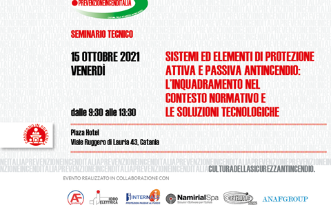Siamo Sponsor del seminario tecnico organizzato da PREVENZIONEINCENDITALIA a Catania!