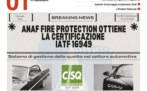 ANAFGROUP: Siamo presenti sulla copertina di  ANTINCENDIO di Gennaio 2026!