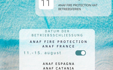 Anafgroup: Sommerschließung