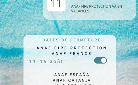 Anafgroup: Fermeture d'été