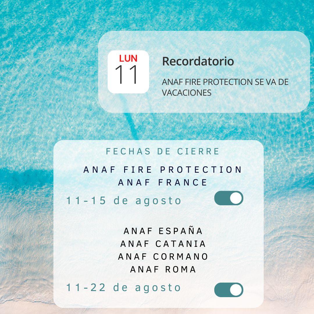 Anafgroup: Fechas de Cierre